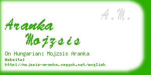 aranka mojzsis business card